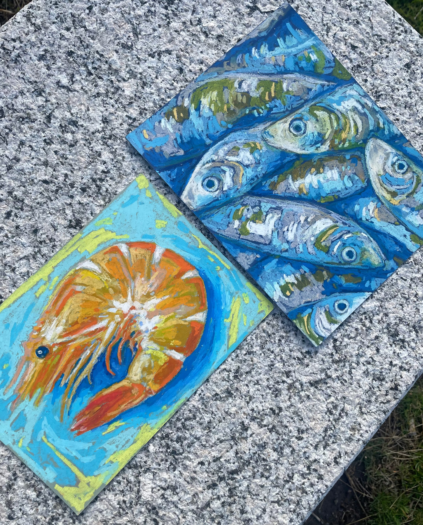 Bluets - Original Oil Pastel painting