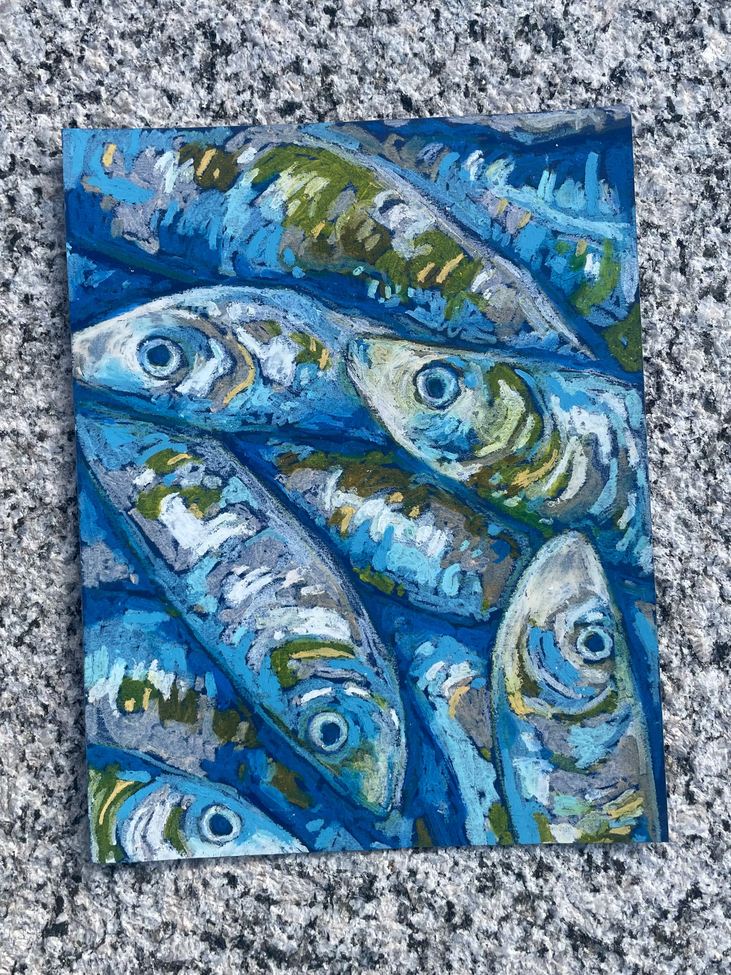 Bluets - Original Oil Pastel painting