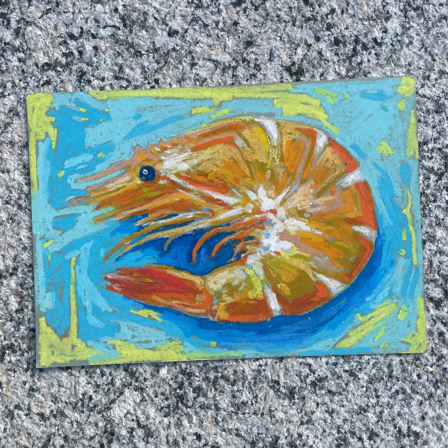 La Crevette - Original Oil Pastel Painting
